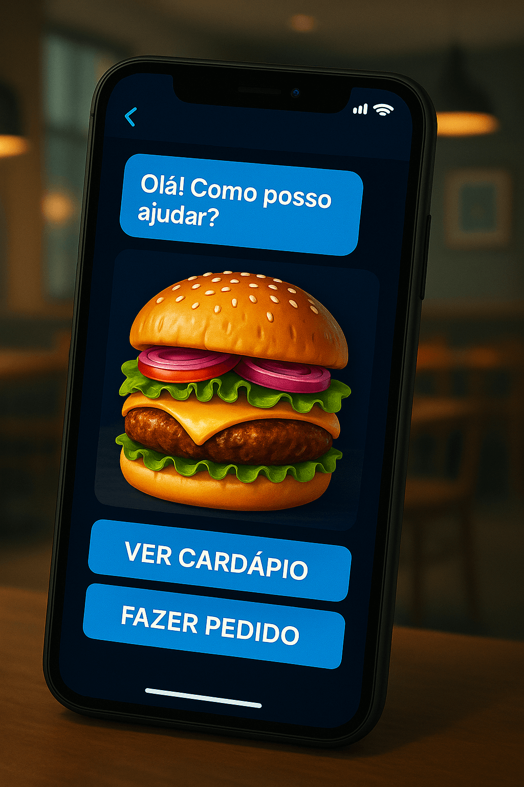 Demonstração de chatbot para restaurantes